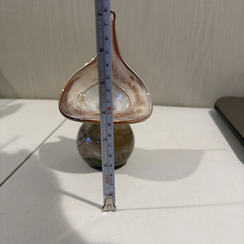 Vtg RARE Mtarfa Glassblowers Malta Signed Jack In The Pulpit Vase Valletta Glass - Picture 9 of 9